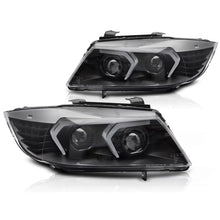 Fari anteriori neri compatibile BMW E90/E91 05-08 Full LED