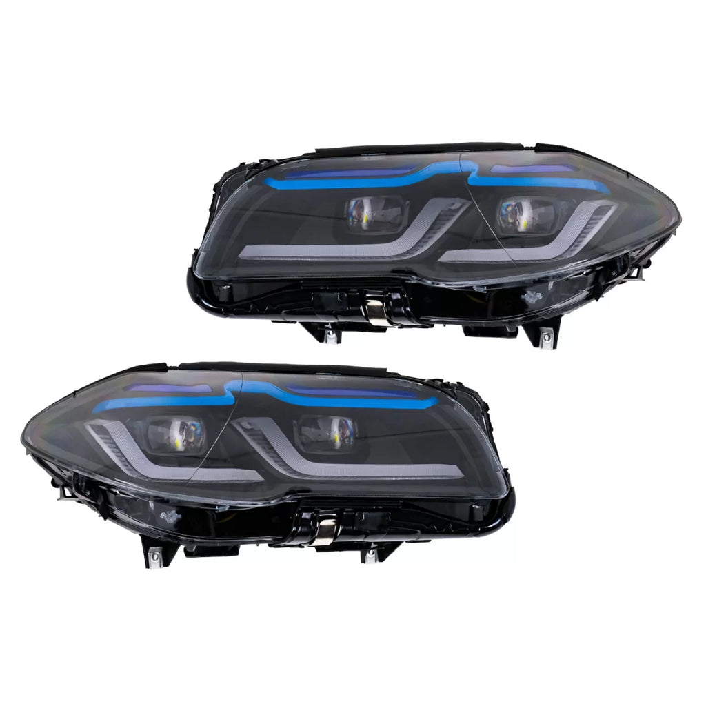 Fari anteriori Full LED per BMW Serie 5 F10 F11 (2011-2014) con xenon conversione a G30 design