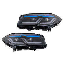 Carica l'immagine nel visualizzatore di Gallery, Fari anteriori Full LED per BMW Serie 5 F10 F11 (2011-2014) con xenon conversione a G30 design