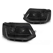 Fari anteriori a guida di luce T6 stile nero DRL SEQ compatibile VW T5 10-15 Full LED