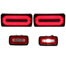 Carica l'immagine nel visualizzatore di Gallery, Fanali posteriori luce Bar con fendinebbia lampada Full LED per Mercedes Classe G W463 (1989-2015) rosso dinamico