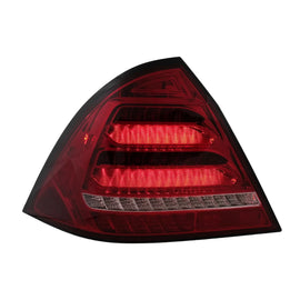Fanali posteriori Full LED per Mercedes Classe C W203 berlina (2000-2004) rosso trasparente con dinamico Indicatore