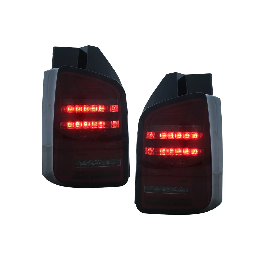 Fanali posteriori Full LED per VW Transporter V T5 restyling (2010-2015) rosso fumé sequenziale