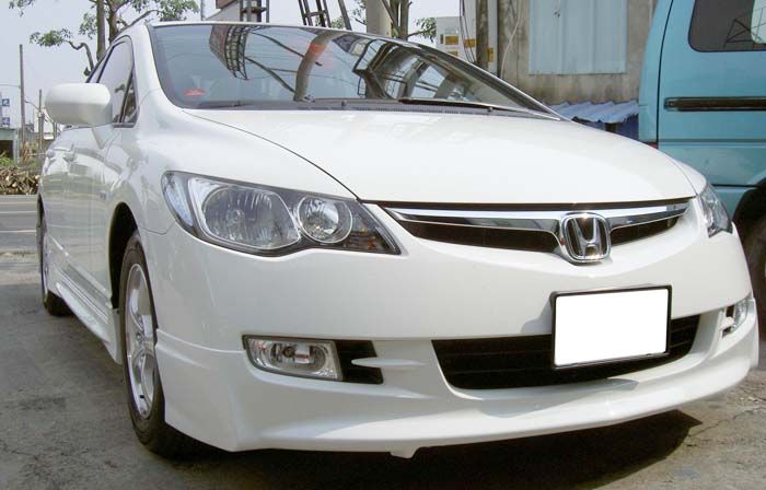 Lip Paraurti Anteriore Mugen Style SK-Import Nero Honda Civic FD FA Pre Facelift - foto 2