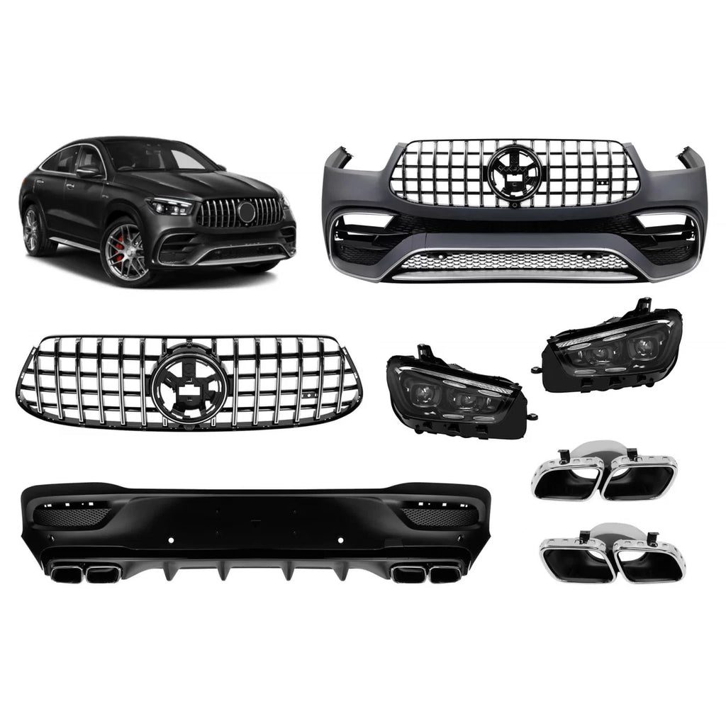 GLE63 A design kit per Mercedes GLE Coupe C167 dal 2019 per il modello con A design line Paraurti posteriore