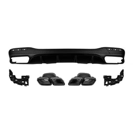 Diffusore stile GLE63 con nero terminali per posteriore A design paraurti on Mercedes GLE W166 2015-2019 -oo--oo-,