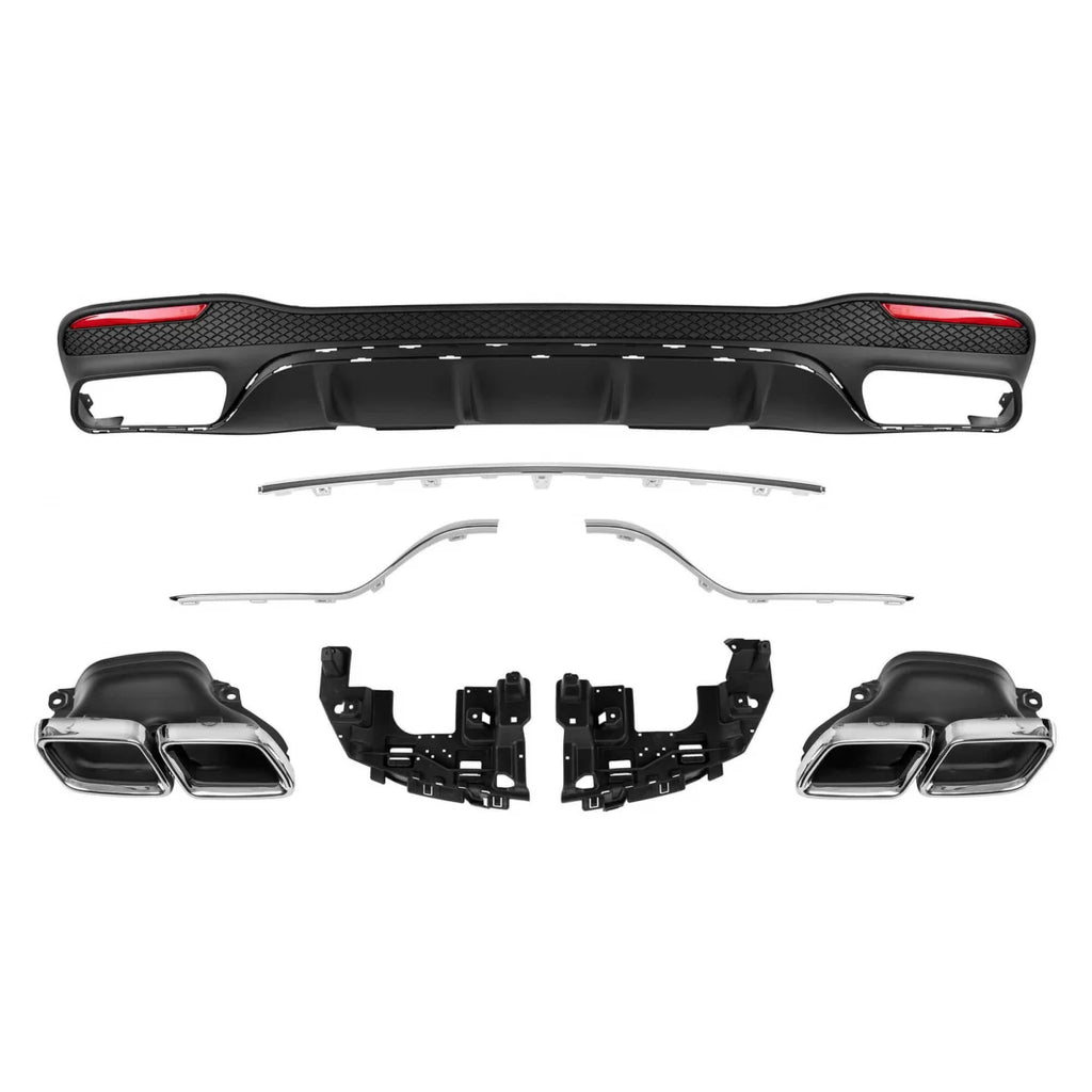 Diffusore stile GLE63 con cromato terminali per posteriore A design paraurti Mercedes GLE W166 2015-2019 -oo--oo-,