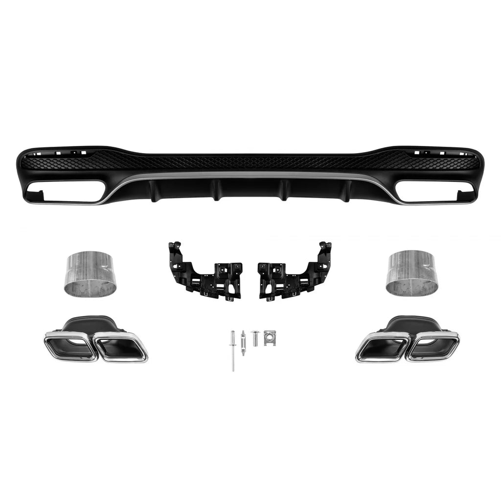 Diffusore stile GLE63 con cromato terminali per posteriore A design paraurti per Mercedes GLE W166 2015-2019 -oo--oo