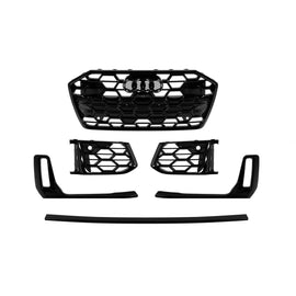 Nero lucido griglia set per Audi A6 S-Line Paraurti anteriore 2019-2024