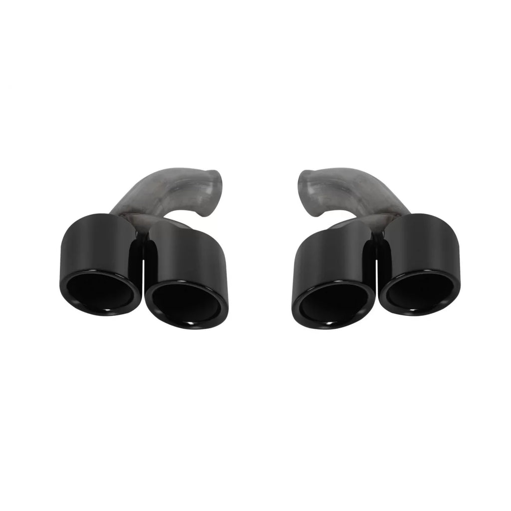 Nero lucido GT stile Terminali di scarico per Porsche Cayenne 958 2014-2018, lunghezza 455mm, ingresso 65mm
