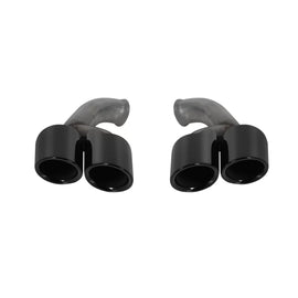 Nero lucido GT stile Terminali di scarico per Porsche Cayenne 958 2014-2018, lunghezza 455mm, ingresso 65mm