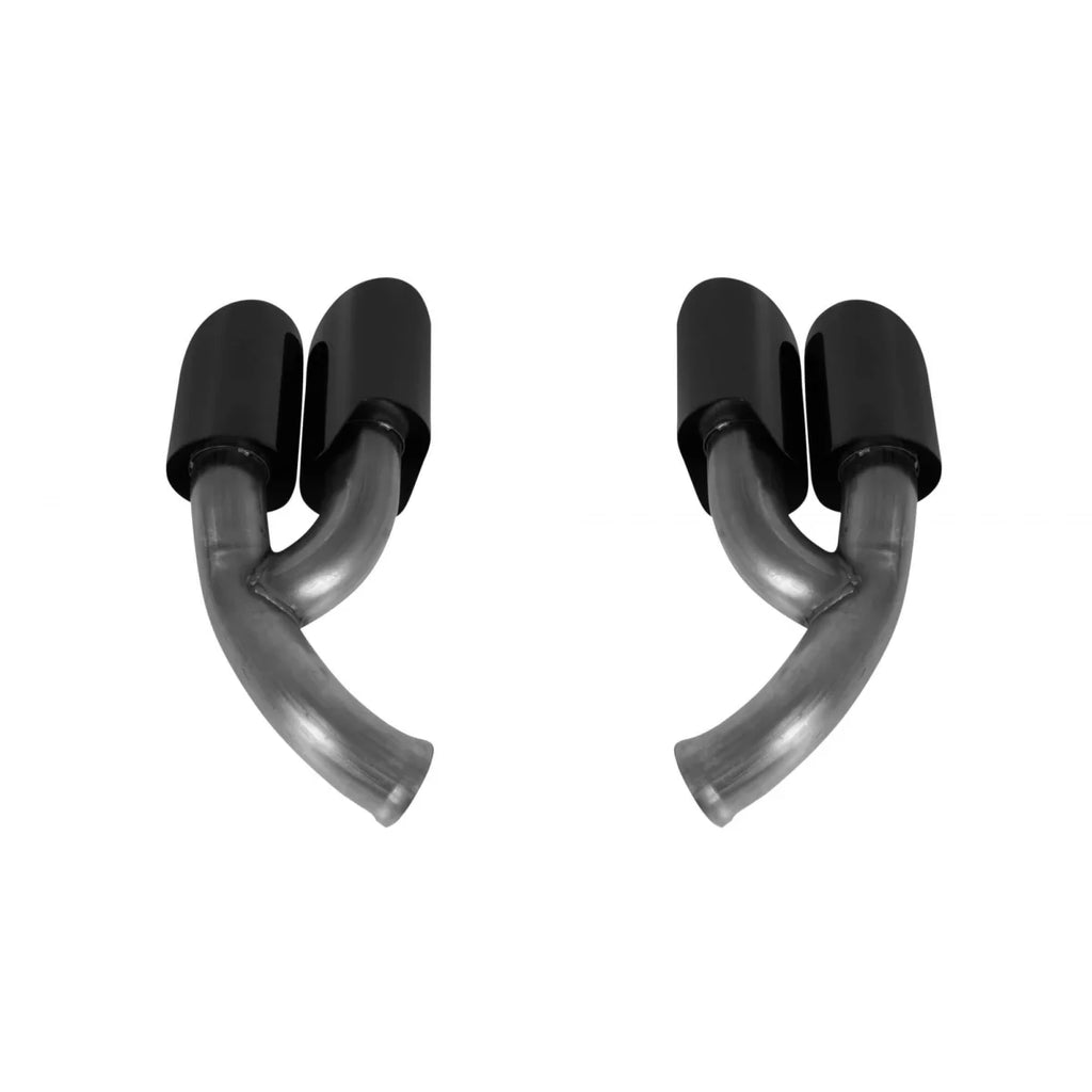 Nero lucido GT stile Terminali di scarico per Porsche Cayenne 958 2014-2018, lunghezza 455mm, ingresso 65mm