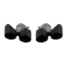 Nero lucido rotondo Terminali di scarico set per Porsche 911 991 2016-2019