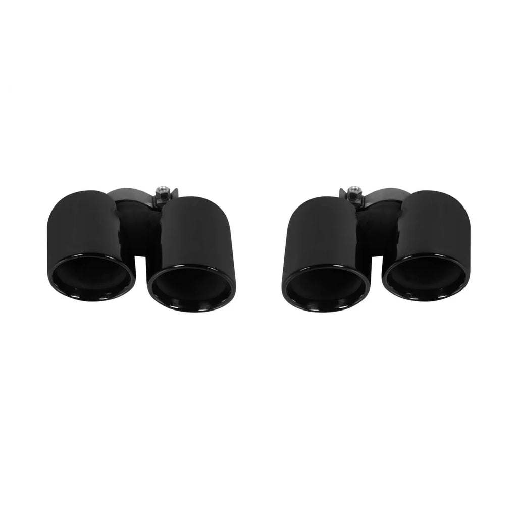 Nero lucido rotondo Terminali di scarico set per Porsche 911 991 2011-2016