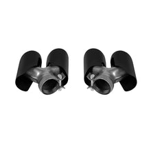 Nero lucido rotondo Terminali di scarico set per Porsche 911 991 2016-2019