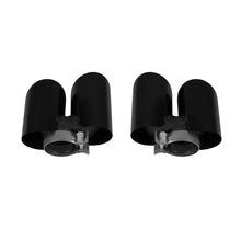 Carica l'immagine nel visualizzatore di Gallery, Nero lucido rotondo Terminali di scarico set per Porsche 911 991 2011-2016