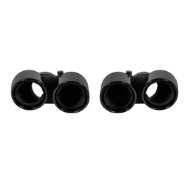 Nero lucido rotondo Terminali di scarico set per Porsche 911 991 2011-2016