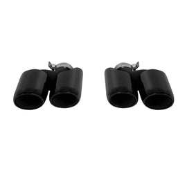 Nero lucido rotondo Terminali di scarico set per Porsche Macan 2014-2016, lunghezza 270 mm, ingresso 63 mm