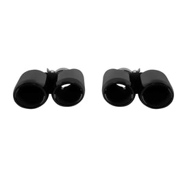 Nero lucido rotondo Terminali di scarico set per Porsche Macan 2014-2016, lunghezza 270 mm, ingresso 63 mm