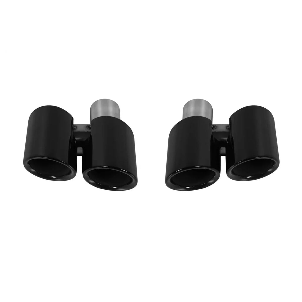 Nero lucido rotondo GT-stile Terminali di scarico set per Porsche Panamera 2010-2013, lunghezza 270mm, ingresso 65mm