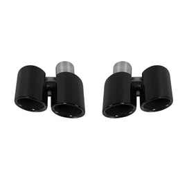 Nero lucido rotondo GT-stile Terminali di scarico set per Porsche Panamera 2010-2013, lunghezza 270mm, ingresso 65mm