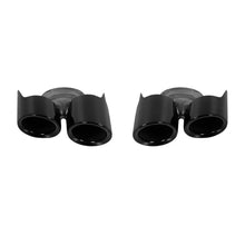 Nero lucido rotondo GT-stile Terminali di scarico set per Porsche Panamera 2014-2016