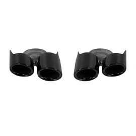 Nero lucido rotondo GT-stile Terminali di scarico set per Porsche Panamera 2014-2016