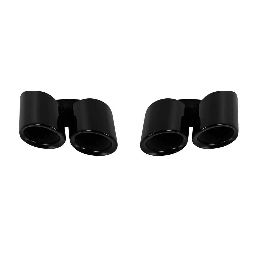 Nero lucido rotondo GT-stile Terminali di scarico set per Porsche Panamera 971 2016-2021