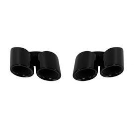 Nero lucido rotondo GT-stile Terminali di scarico set per Porsche Panamera 971 2016-2021