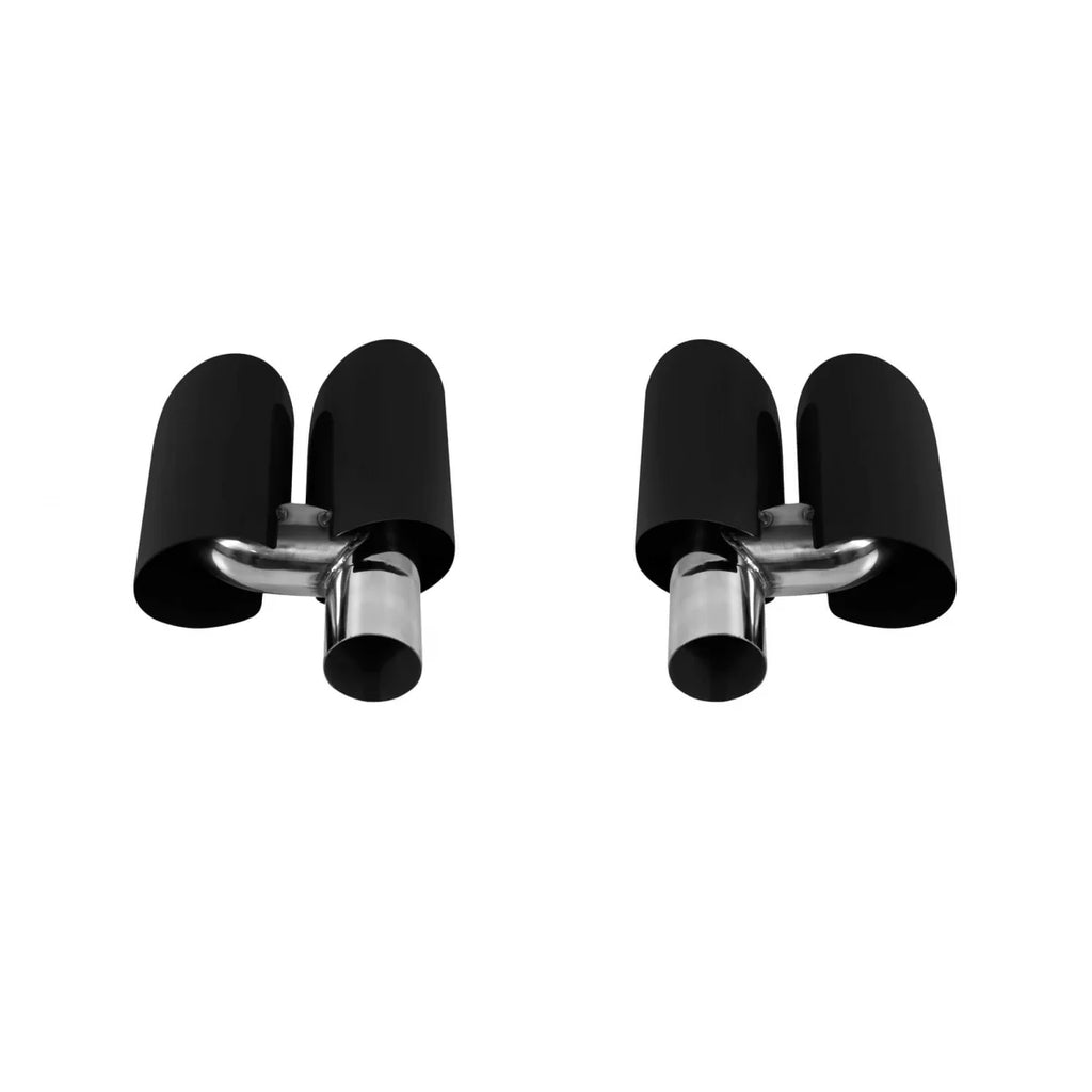 Nero lucido rotondo GT-stile Terminali di scarico set per Porsche Panamera 2010-2013, lunghezza 270mm, ingresso 65mm