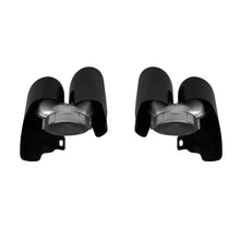 Nero lucido rotondo GT-stile Terminali di scarico set per Porsche Panamera 2014-2016