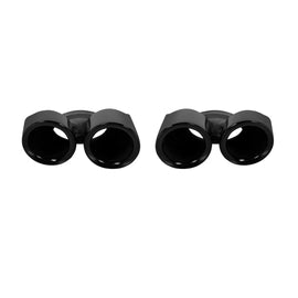 Nero lucido rotondo GT-stile Terminali di scarico set per Porsche Panamera 2014-2016
