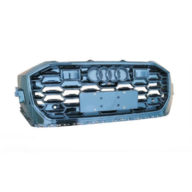 Nero lucido RS-stile griglia per Audi Q8 2018-2023 con PDC fori