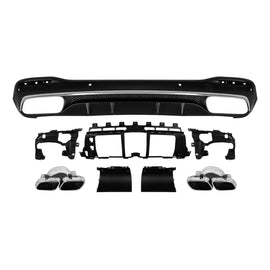 Diffusore stile GLS63 con cromato terminali per posteriore A design paraurti per Mercedes GLS X167 dal 2019 -oo--oo