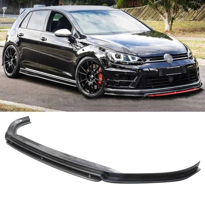 CarbonWorks Lip paraurti anteriore R Style in carbonio per Volkswagen Golf R Mk7 BA5/BE1/BE2/BQ1/BV5 2013-2022 - foto 1