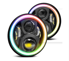 Fari Anteriori RGB Halo 7 Pollici SK-Import Neri Jeep Wrangler Mazda MX-5 NA