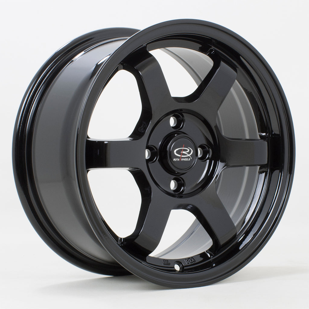 Cerchio in lega Rota Wheels Grid 15x7 4x100 ET40 Gloss Black