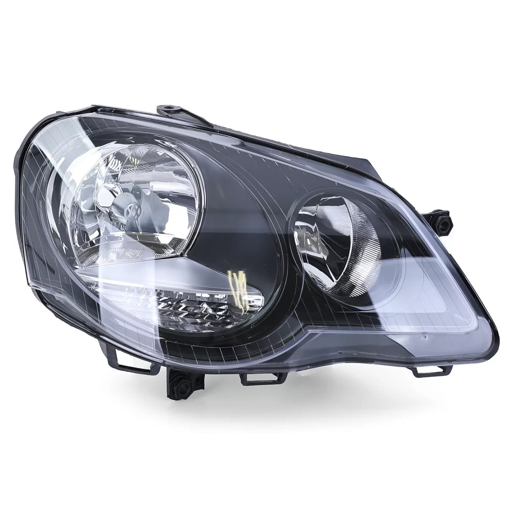GTI tazza faro anteriore nero destro compatibile per VW Polo 9N3 2005-2009