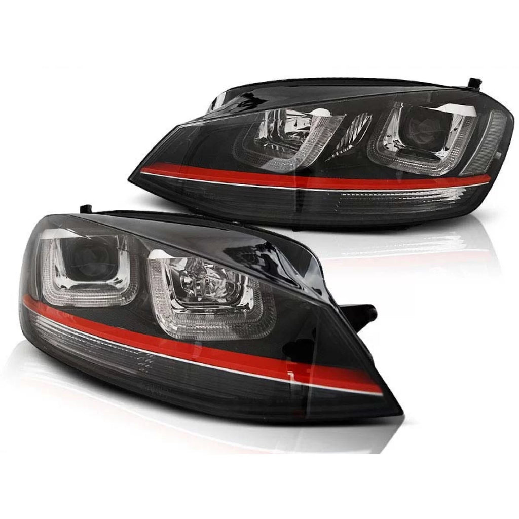 GTI stile tuning Set fari anteriori per VW GOLF 7 dal 11.2012, sinistro e destro