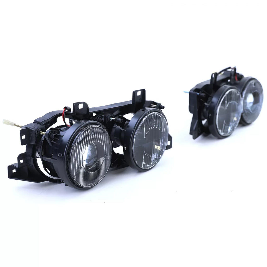 Faro anteriore nero fumé set compatibile Serie 5 BMW E34 88-95 Serie 7 E32 88-94