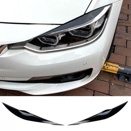 Palpebre fari per BMW 3 F30 / F31 2011-2019 verniciato Nero lucido 2 pezzi