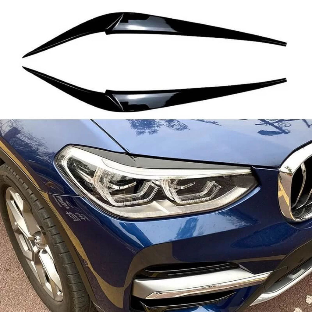 Palpebre fari per BMW X3 G01 & X4 G02 2018+ verniciato Nero lucido 2 pezzi