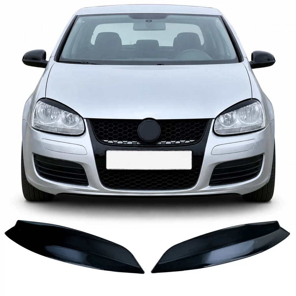 Faro anteriore eyelids Bad stile nero lucido compatibile per VW Golf 5 2003-2008