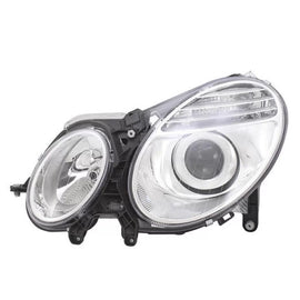 Faro anteriore sinistro per Mercedes-Benz Classe E W211 06-09 cromato restyling H7/H7 con motorino Depo