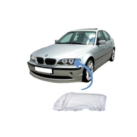 Trasparente faro sinistro per BMW 3 E46 berlina/Touring restyling 01-05 xenon & alogeno 1 pezzo