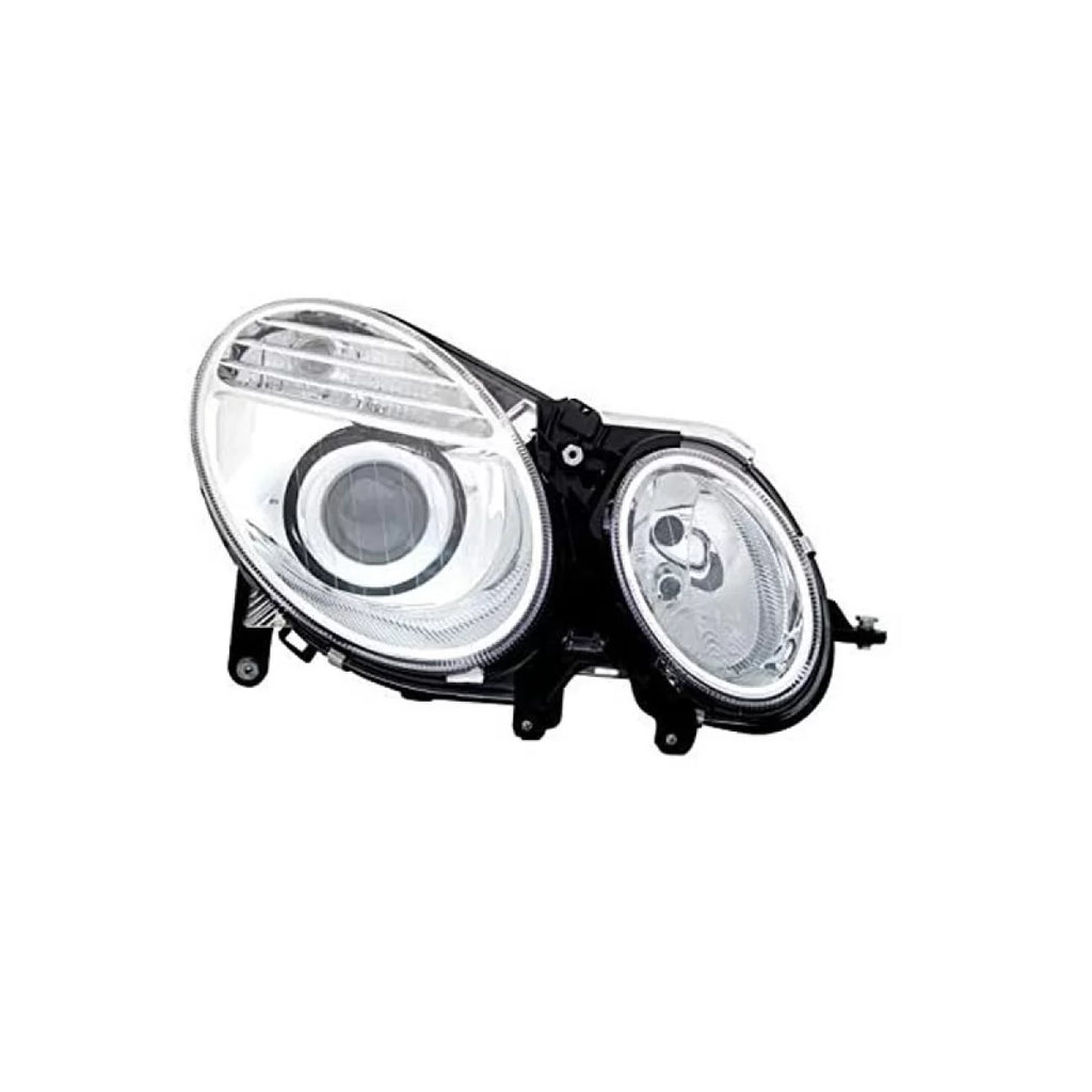 Faro anteriore destro per Mercedes-Benz Classe E W211 06-09 cromato restyling H7/H7 con motorino TYC