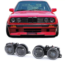 Set Fari anteriori neri fumé per Serie 3 BMW E30 87-93