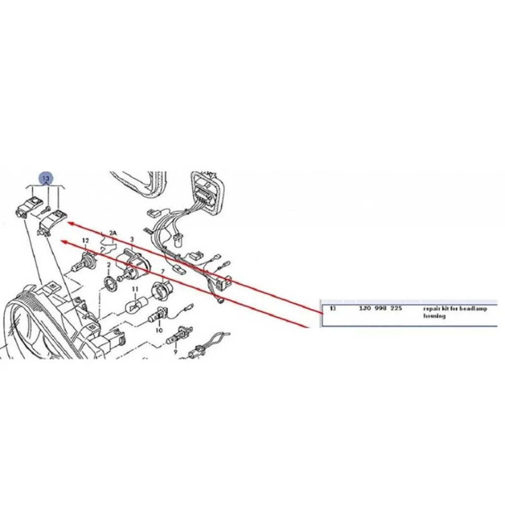 Faro anteriore Tap riparazione sinistro kit per VW Golf IV (4) 98-03