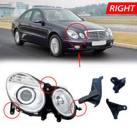 Faro anteriore Tap riparazione destro kit per Mercedes-Benz Classe E W211 02-09 3 pezzi
