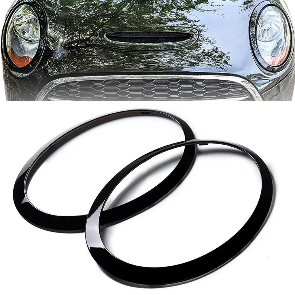 Faro anteriore modanatura anelli Nero lucido per Mini Cooper F55 F56 F57 2014-2018